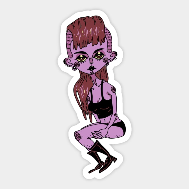 Pastel Goth Girl Sticker by Markie Moo Art